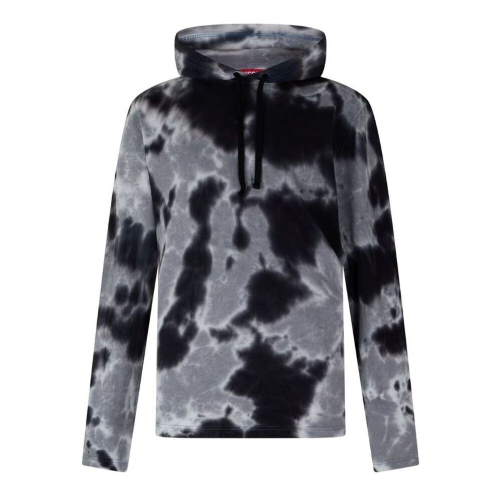 Diesel Mens Crane Tie Dye Hoodie / Black